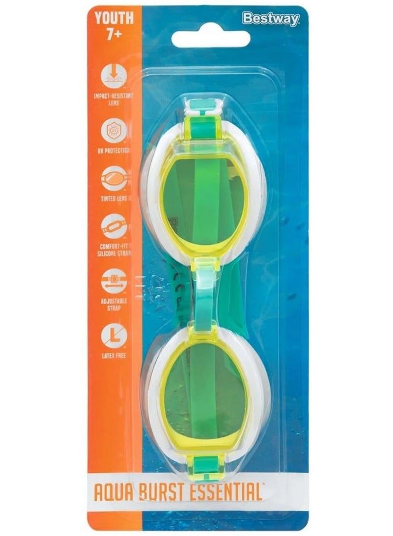 Bestway Aqua Burst Essential Swimming Goggles For Youth 7+ Assorted Colors